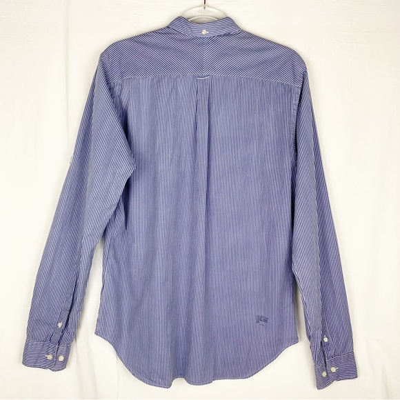 Scotch & Soda Men's Button Down Shirt Blue Stripe Tab Sleeve Cotton size L - Picture 2 of 11